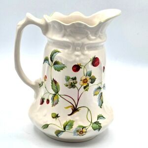 James Kent Old Foley Strawberry Stoneware Pitcher‎ Made in England